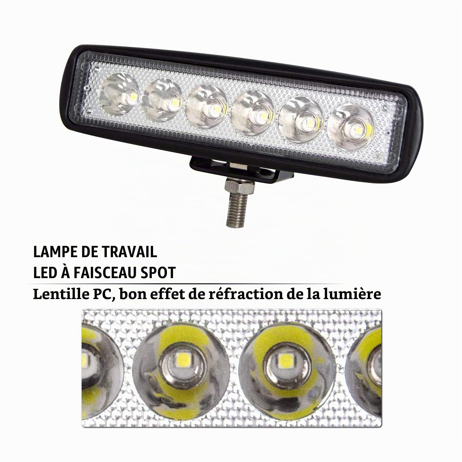 Willpower Phare de Travail LED Mini 15CM 12V 24V Barre LED pour Tracteur