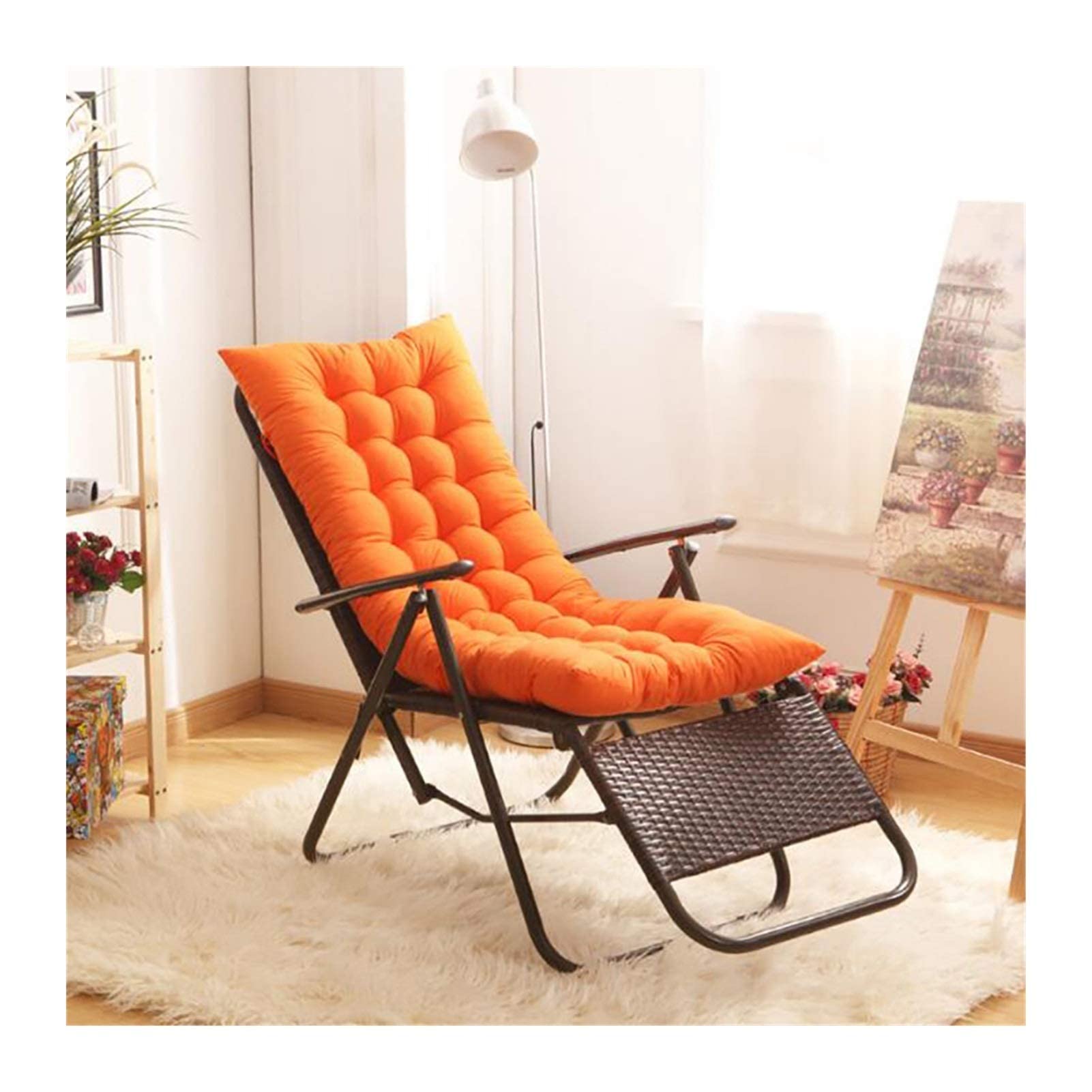 SUCADA Terrassen-Chaiselongue-Kissen, Schaukelsofa, Zero Gravity Locking, Garten, Outdoor, langes Stuhlkissen, Tatami-Matte, Fenstersitz-Matratze, Stuhlpolster, 49 x 19/61 x 19 Zoll (49 x 19 Zoll,