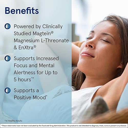 Miniatura 4 de Jarrow Formulas MagMind Productivity with Magtein 0.04 oz (L-treonato de magnesio) y enXtra 300 mg, suplemento dietético para apoyo cognitivo,