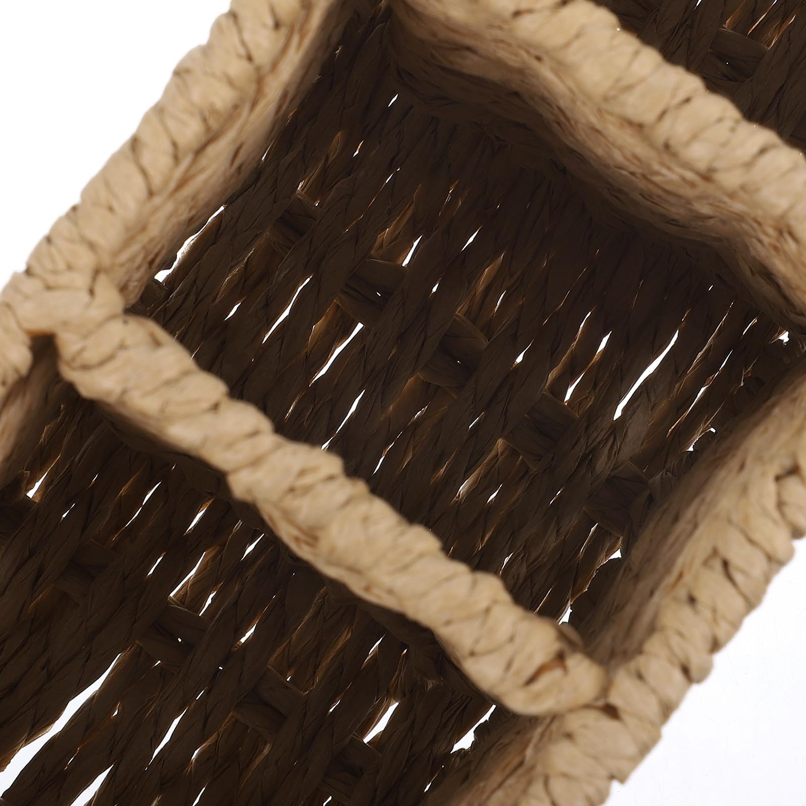 NUOBESTY Soporte Organizador para Cubiertos de Encimera de Papel Trenzado Beige Cesta Multiusos para Utensilios de Cocina y Escritorio Contenedor Compacto para Tenedores y Cucharas en