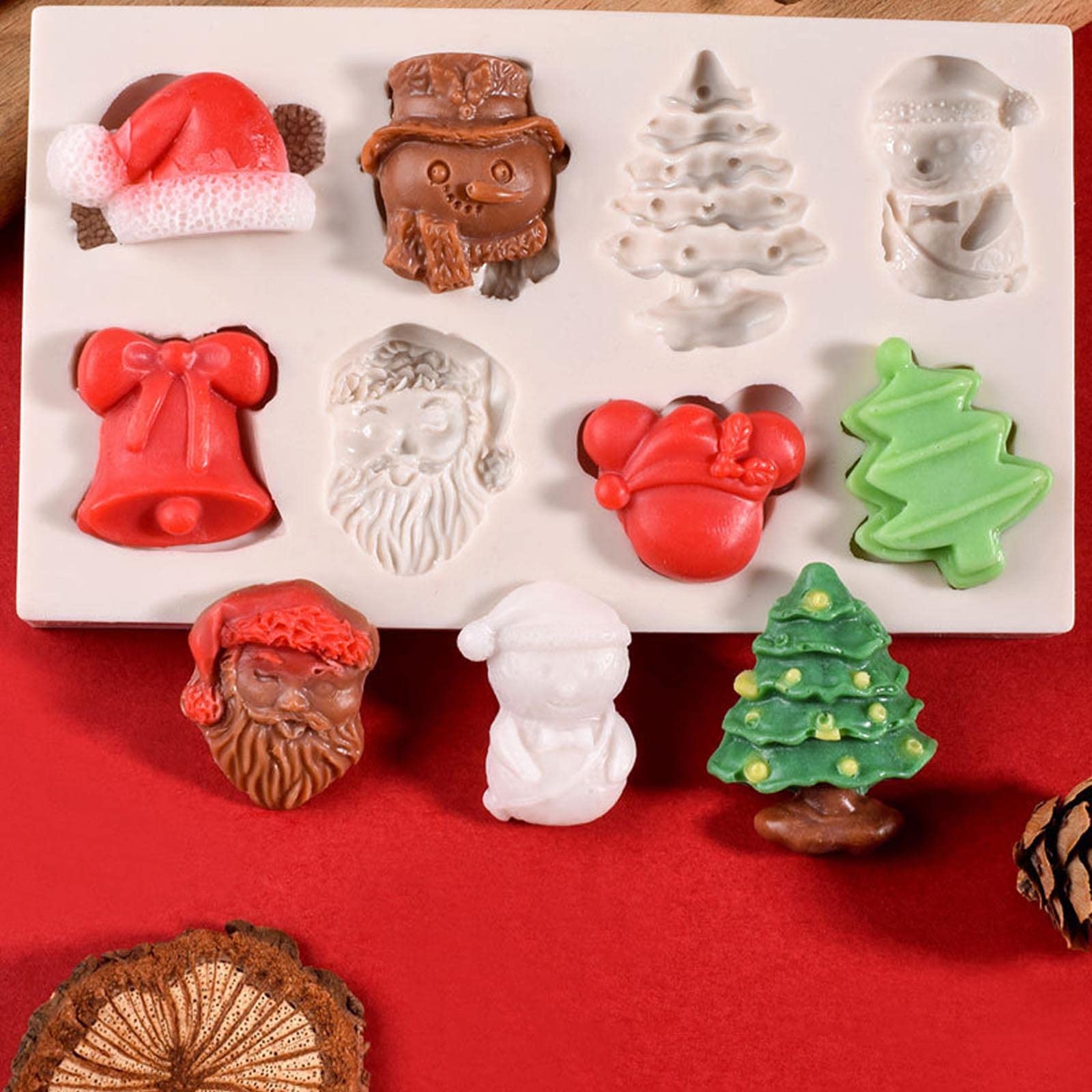 Silikon-Fondant-Form, Schokoladenformen, Backgeschirr, Weihnachtsserie, Silikonmaterial, Backzubehör, Weihnachten, Süßigkeitenformen, Silikon