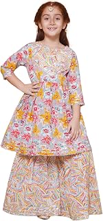 Arshia Fashions Baby Girls Cotton Floral Printed 3/4 Sleeve Sharara Dress Set, Multi For All Occasion salwar suit Price In India