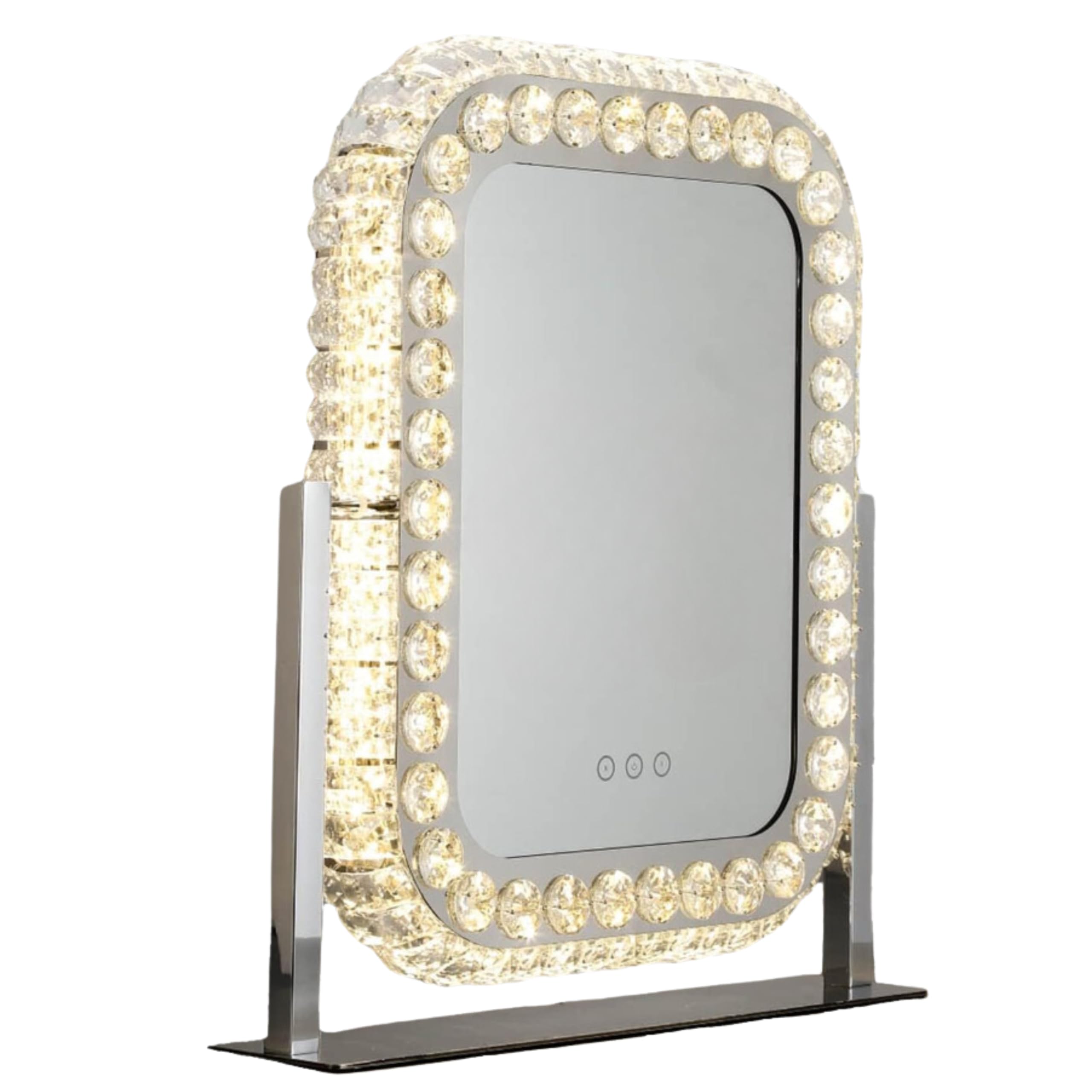AAA Fulfillment Vanity Mirror with Lights, Large Crystal Lighted Makeup Mirror, Hollywood Light up Mirror (Square)