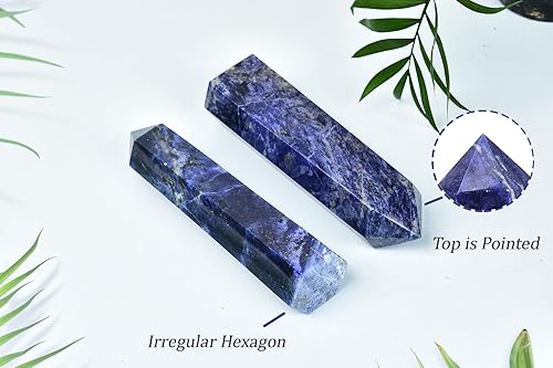 Miniatura 10 de AMOYSTONE Varita de jaspe de bosque lluvioso, columna hexagonal de cristal curativo, varita de cristal irregular natural, 6 puntos, torre de jaspe