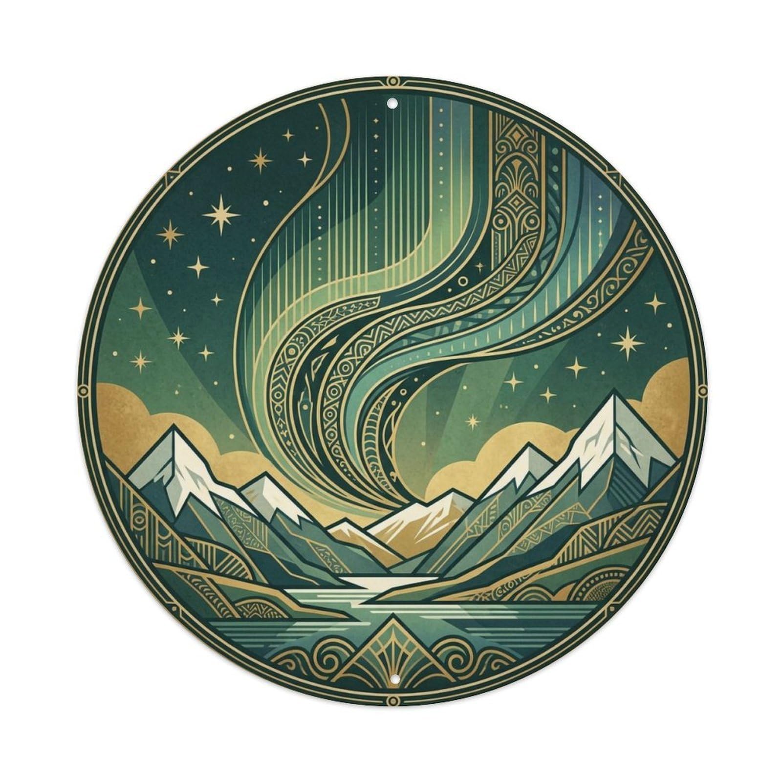 Fqnyr Style Metal Tin Sign Vintage Travel Aurora Iceland Borealis