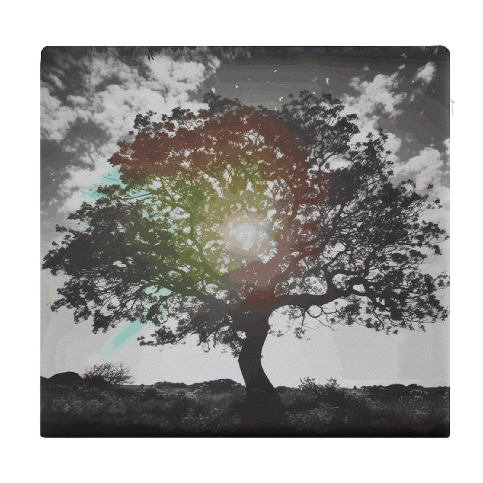 FekiLoot Tree Art Seat Cushion for Dining Chairs Breathable Square Chair Pads Memory Foam Chair Cushions Comfortable Non-Slip Seat Pad Meditation Floor Pillow 13.8”x15”