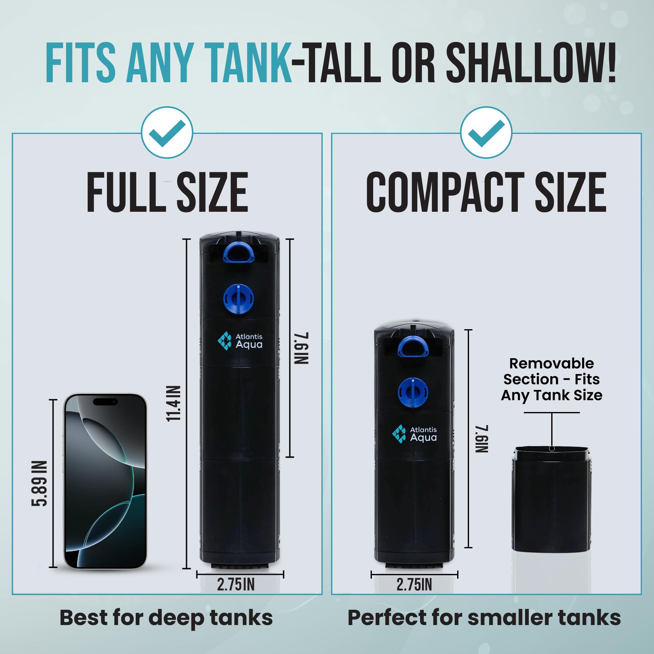 Filtro de Tanque de Peces de 20 galones de hasta 55 galones, Filtro silencioso para pecera, Agua cristalina, Filtro de Tanque de Tortuga, Filtro Sumergible para Acuario, Filtro para pecera, Filtro de
