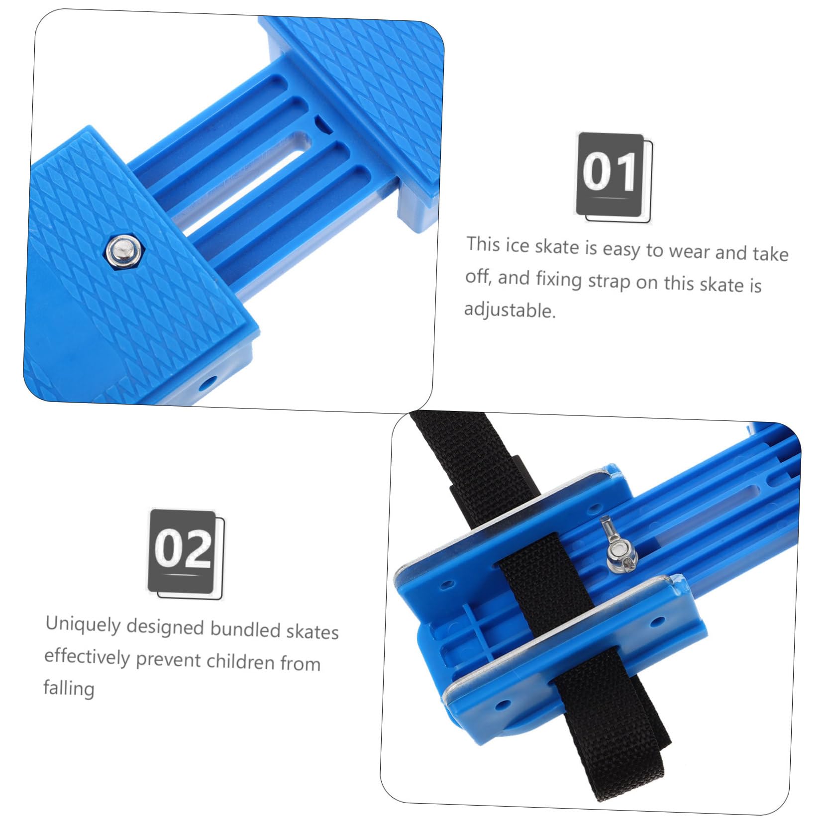 BESPORTBLE Pattini da Ghiaccio per Bambini Doppia Lama Regolabili | 1 Paio, Plastica, Coperture Protettive Incluse, per Outdoor Skating e Sport Invernali, Accessorio per Bambini