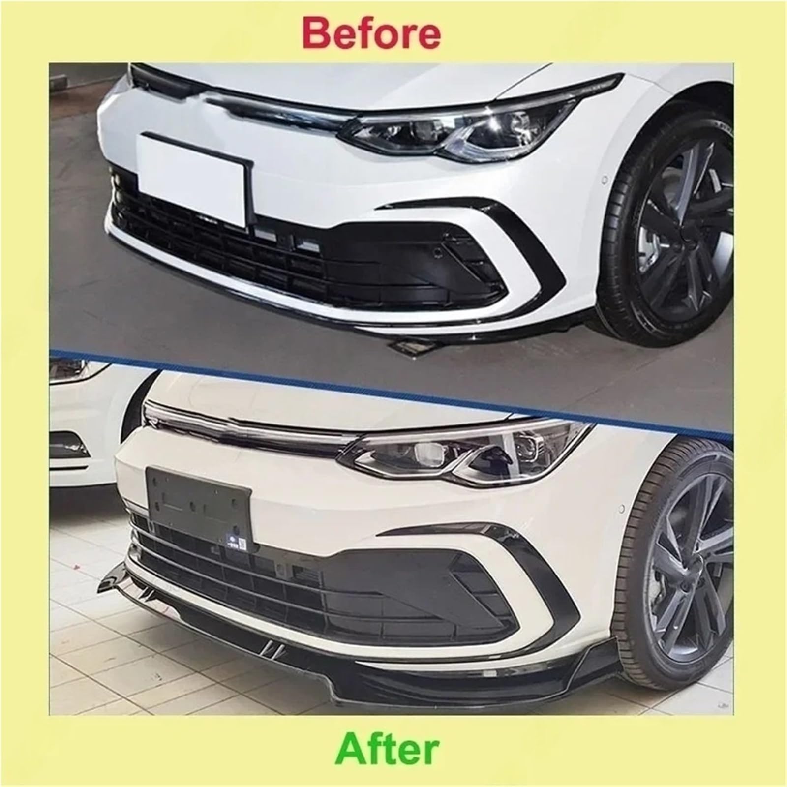 Kompatybilny z VW R- Golf 8 MK8 Life GTI GTD GTE Pro 2021 2022 2023 nakładka na nakładki zderzaka przedniego podbródek Body Kit akcesoria do tuningu Splitter(R-L Carbon Look)