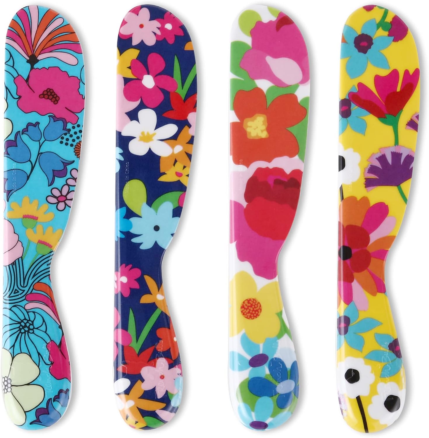 French Bull 6″ Melamine Butter Spreader 4-Piece Set – Fun Vibrant Colorful Knives for Cream Cheese, Jam, Jelly, Mayo, Frosting, Sandwich-Shatterproof BPA Free Dishwasher Safe, 6-inch, Garden Florals French Bull 6″ Melamine Butter Spreader 4-Piece Set – Fun Vibrant Colorful Knives for Cream Cheese, Jam, Jelly, Mayo, Frosting, Sandwich-Shatterproof BPA Free Dishwasher Safe, 6-inch, Garden Florals