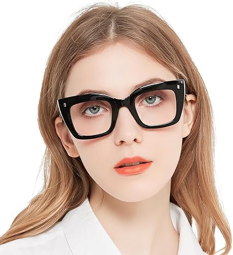 WEMOOTANTS Gafas de lectura de gran tamaño para mujer, lectores gruesos de ojo de gato con bisagras de resorte 1.0 1.25 1.5 1.75 2.0 a 4.0