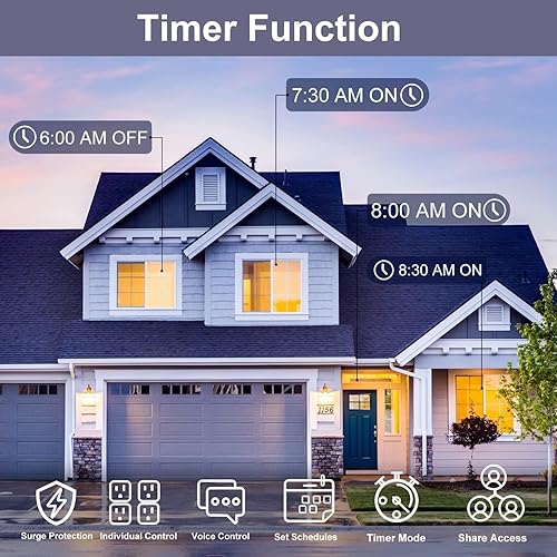 Miniatura 7 de ZigBee Smart Power Protector de sobretensiones, 4 tomacorrientes, 4 puertos USB, toma de corriente inteligente, compatible con Alexa Google Home