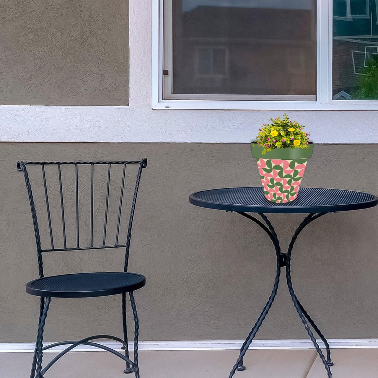 Briarwood Lane Pink and Green Modern Planter