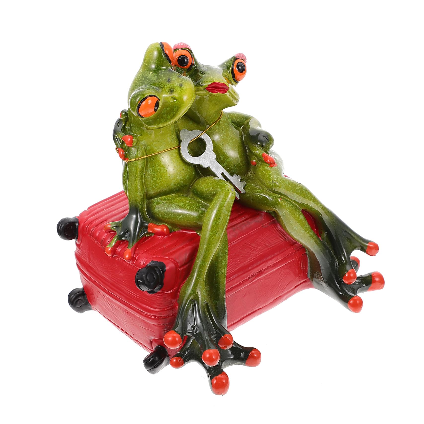 Kreative Spardose Frosch Deko aus Kunstharz, Münzaufbewahrungsbox