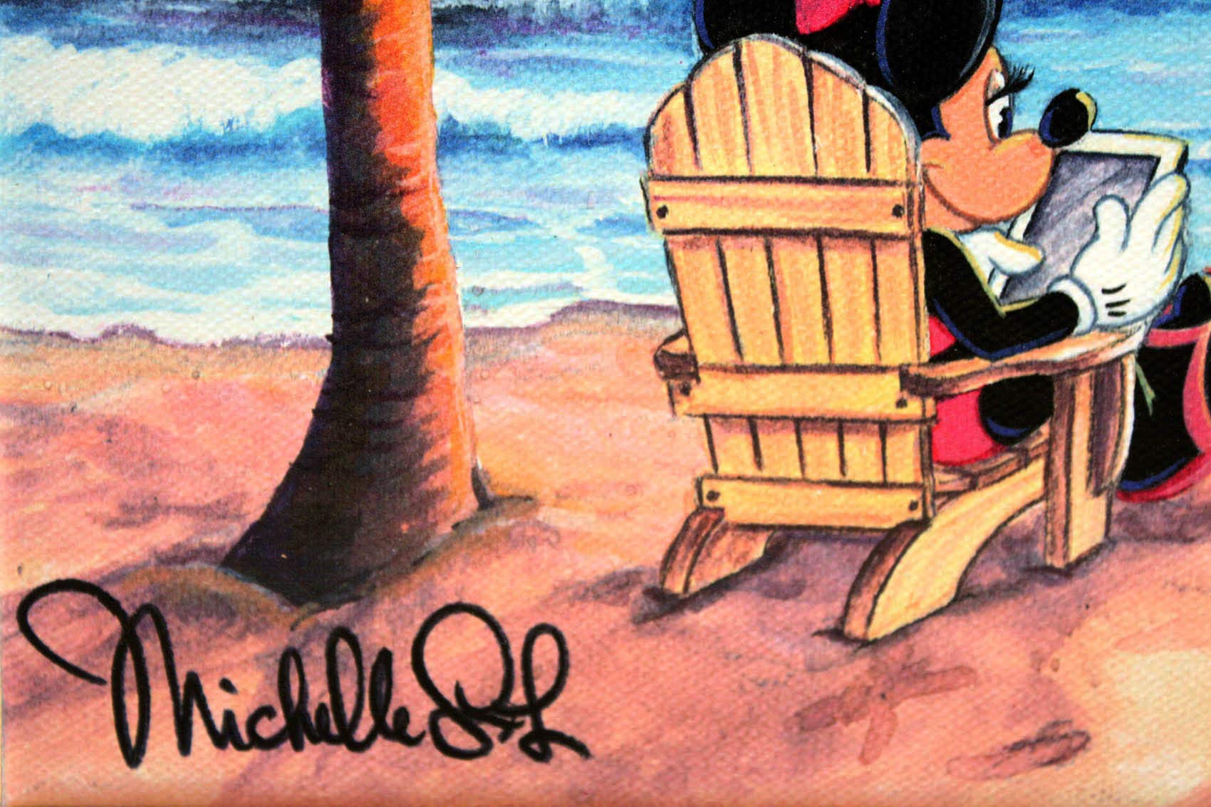 ディズニー絵画 ミッキーマウス/ビーチでの美しい一日【限定1500部