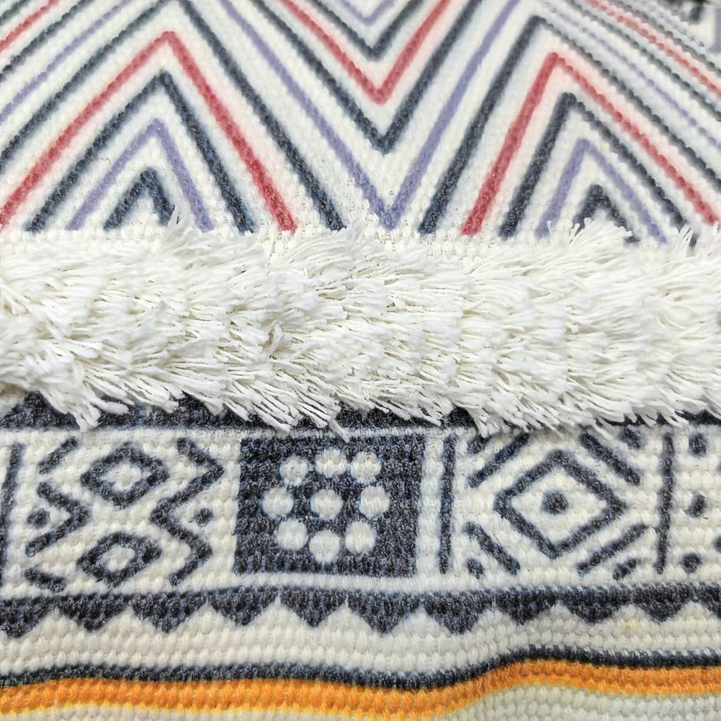 Alysheer Ozdobna poszewka na poduszkę z frędzlami w stylu boho, 45 x 45 cm, bawełna, aksamit, dwustronna, tkana poszewka na poduszkę w stylu boho, na sofę, kanapę, do salonu, na zewnątrz, kolor różowy)