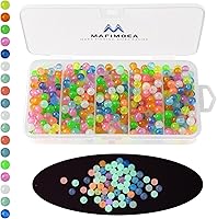 Vista 8 de MAFIMOEA - Juego de 200/500 cuentas luminosas de pesca, huevos de cebo, juego surtido de líneas de pesca de plástico, cuentas para bagre lubina