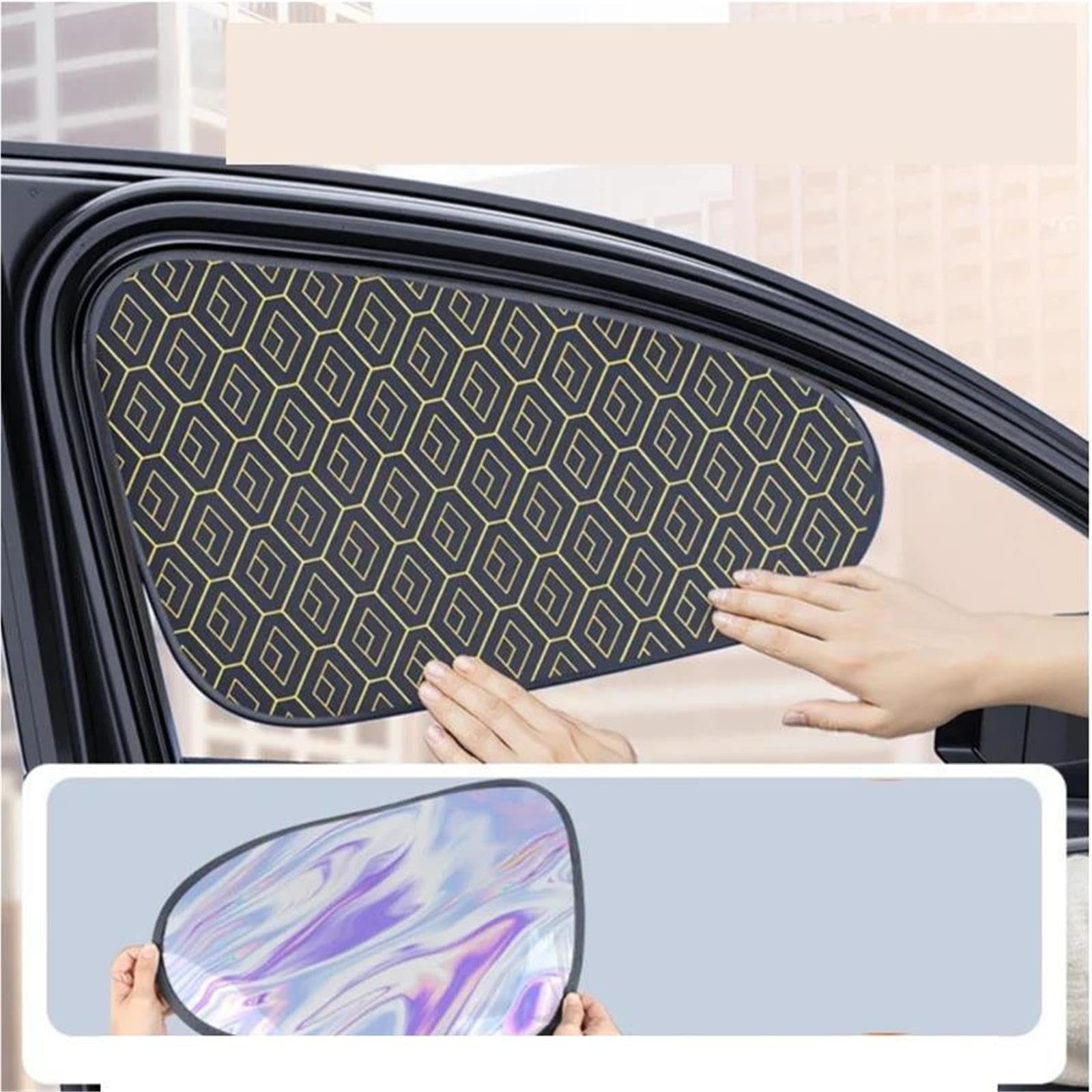 Parasol Coche Magnético Universal Parasol Lateral electrostático for Coche, Cortinas, Parasol Plegable for Ventana(Front 2pcs)
