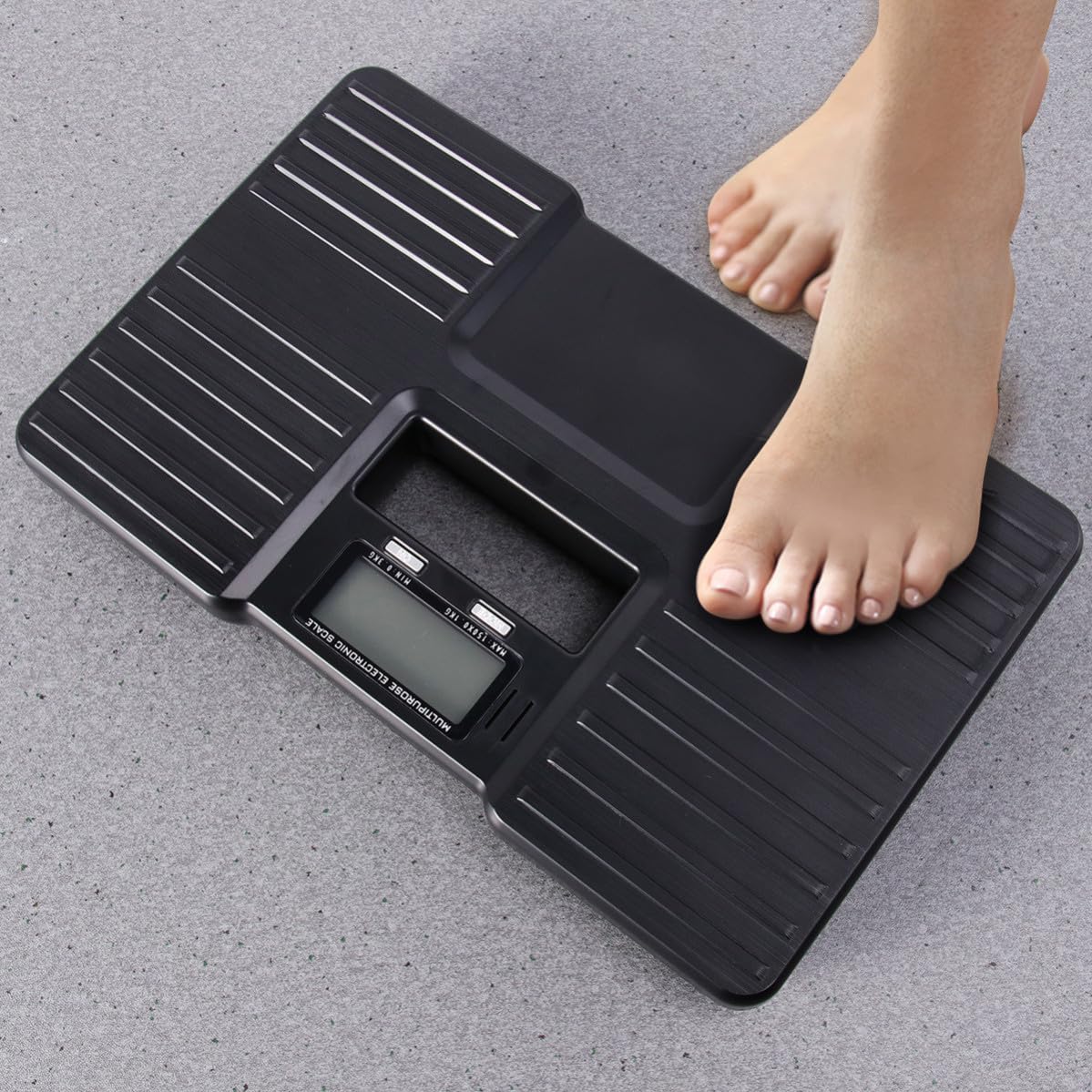 Báscula 150kg Digital de Plástico Negra para Peso Corporal y Equipaje