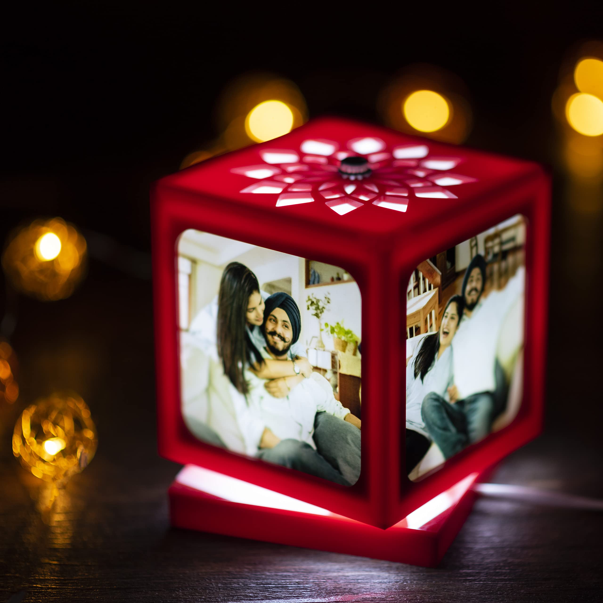 ZOCI VOCI Acrylic Nostalgia - Rakhi Gift For Brother Sister Personalized Rotating Lamp With 4 Photos, Red | Best Rakshabandhan Gifts - Led Photo Gift For Bhaiya, Bhabhi, Nephew (B0BGY4STR9) Amazon Price History, Amazon Price Tracker