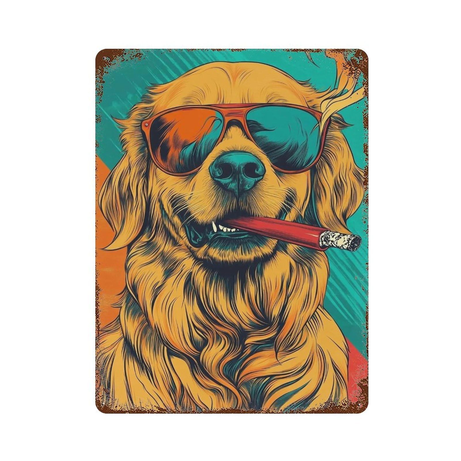 HDURYEYRYY Cool Retro Pup 01 Wall Retro Iron Vintage Art Metal Tin Sign Poster Modern Home Cofffee Club Art Bar Shop Decor 40x30cm