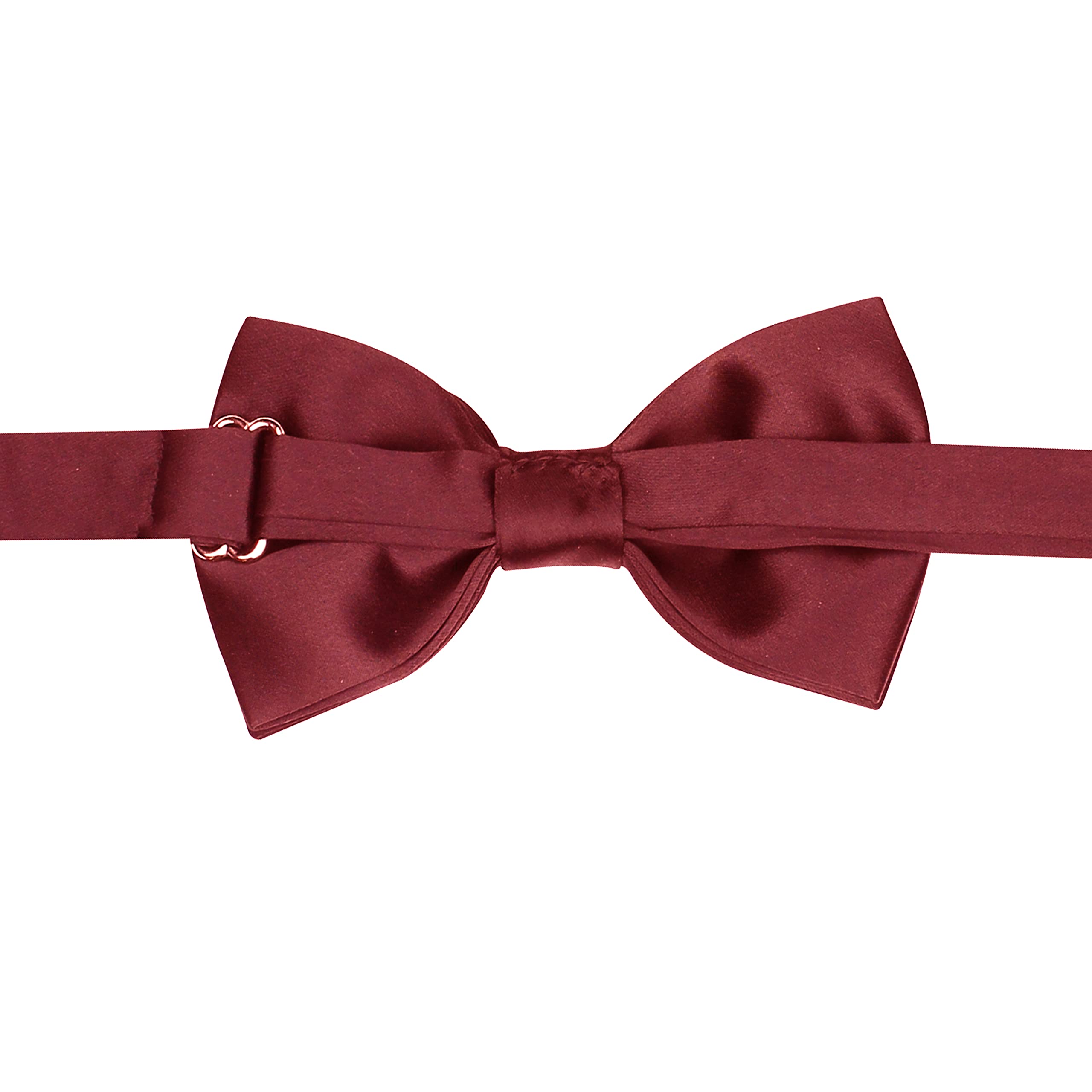 Peluche Essentials Premium Satin Maroon Bowtie for Men- Comes in a Gift Box - Image 6 thumbnail