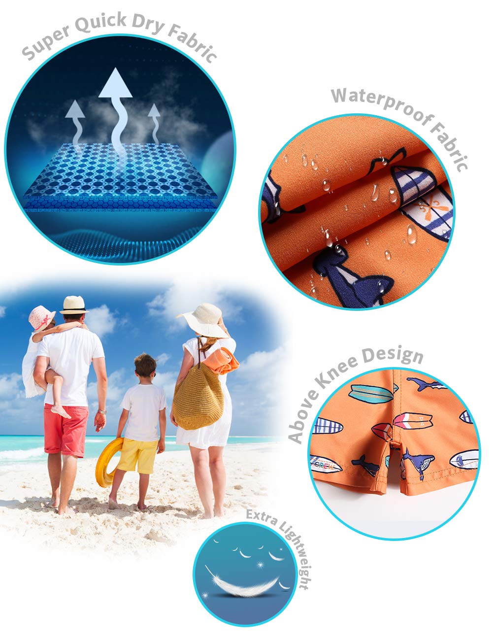 MaaMgic Bañador Niño Ropa de Baño para Natación Secado Rápido Interior de Malla Shorts de Natación VÍA Multiple — view 3