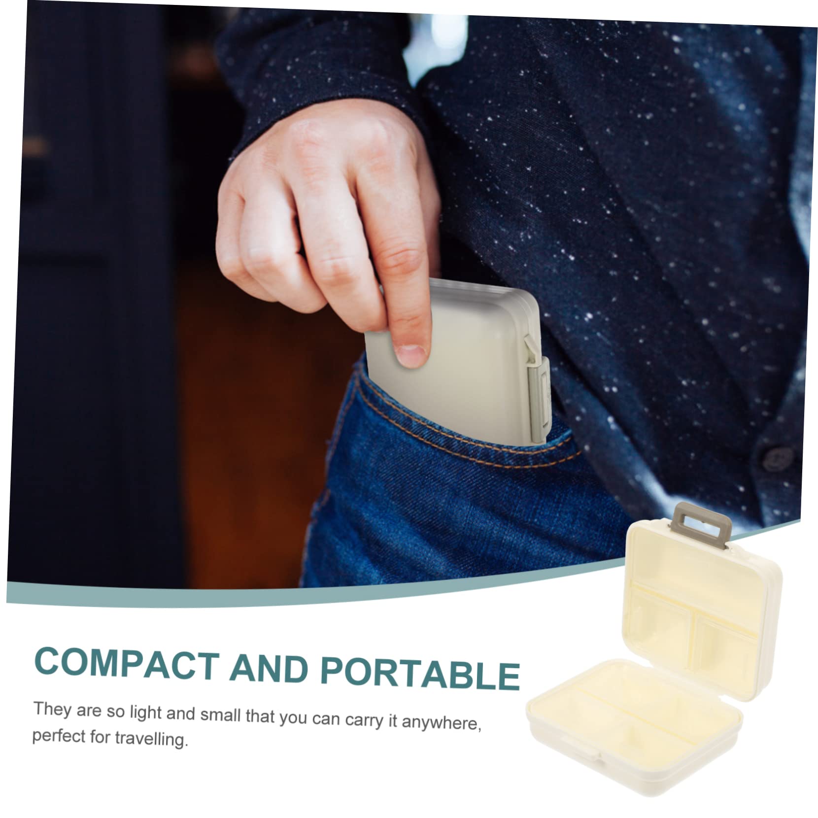 FOMIYES 5 Stück 7 Pillendose aufbewahrungsdose storage boxes medikamente boxen pillenbox Reise-Pillen-Organizer Tablettenspender Multi-Grid-Pillen-Organizer Reisepillenetui Plastik Weiß