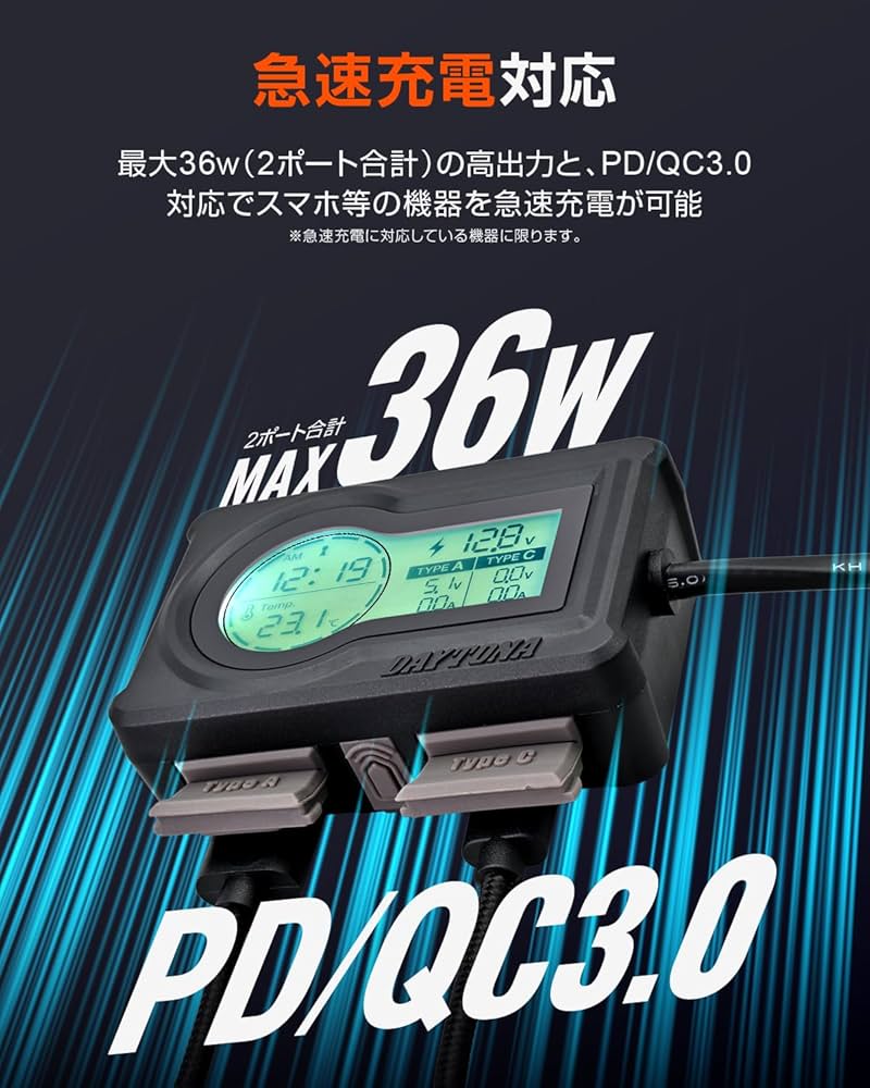 K♡オーダー停止中 31578 マルチメーター&USB電源 Type-A+Type-C 18W2ポート メイン