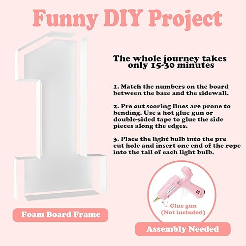 Miniatura 2 de Luces de números de marquesina de 4 pies, letreros digitales de mosaico de globo grande, kit de fiesta digital para decoración de fiesta de