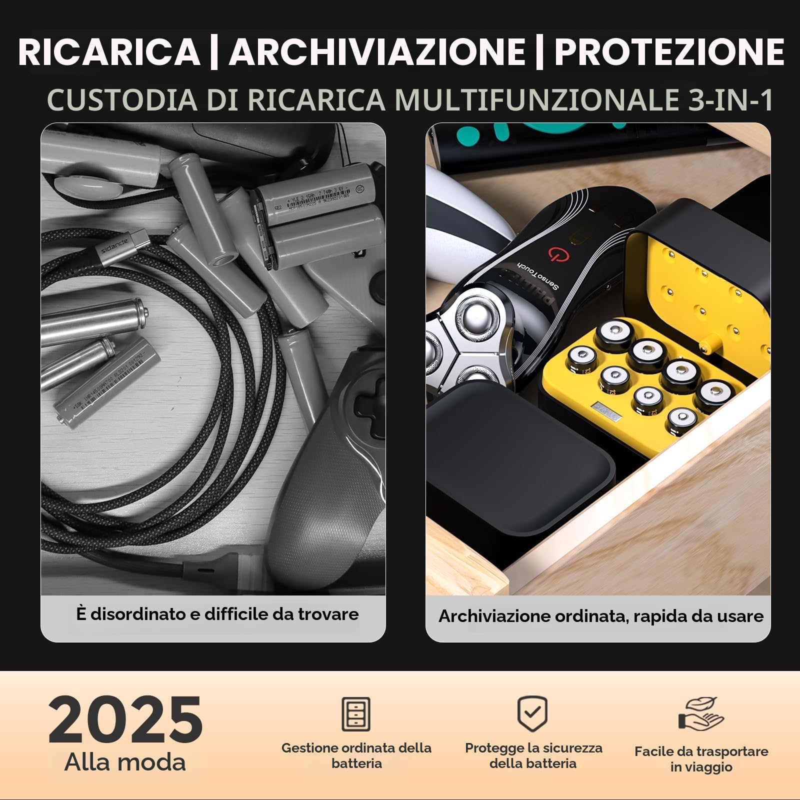 imuto 1.5V Batterie AAA ricaricabili 1300mWh 4pezzi, Pile Ricaricabili AA Litio 3000mWh 4pezzi,1600 Cicli con display a LED nero ricarica rapida