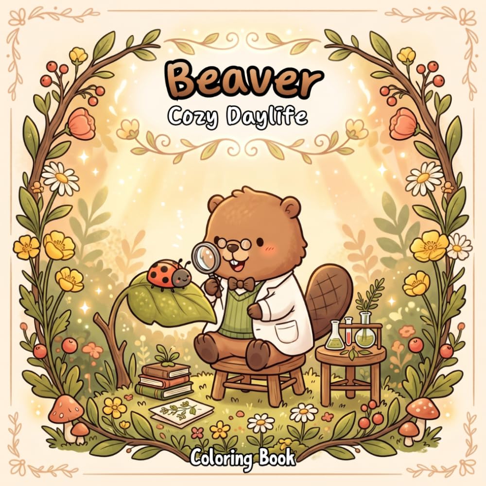 Beaver Cozy Daylife Coloring Book: Unwind With 50 Beautiful Pages Of Peaceful Beavers In Their Natural Habitat. This Stress Relief Coloring Book Is ... Animals. (Animal Cozy Daylife Coloring Book)