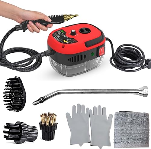 HAIMIM Limpiador de vapor a presión de mano máquina de limpieza portátil de alta temperatura de 2500 W limpieza para sofá automóvil piso y más