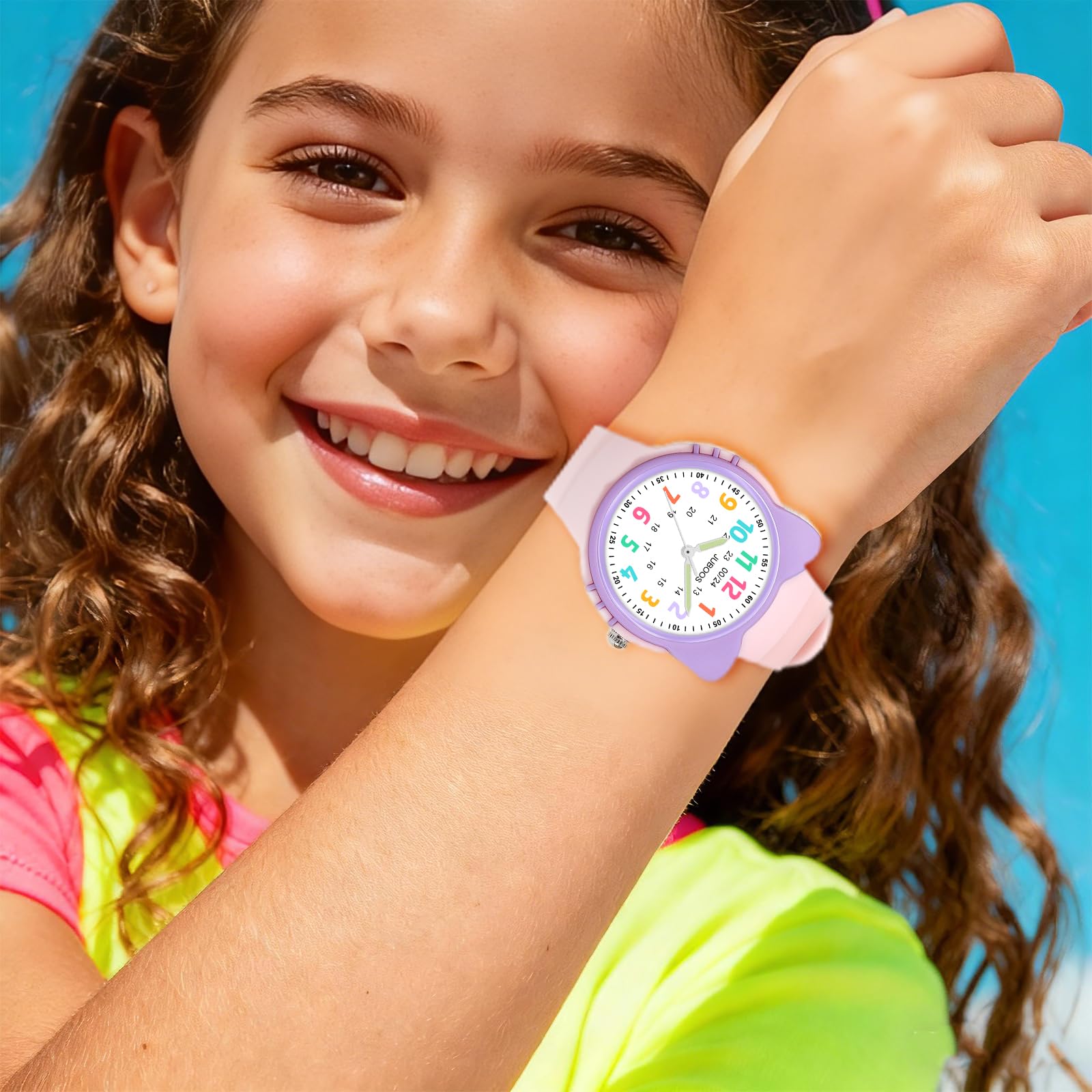 Juboos Reloj Analógico Niños Niñas Aprender La Hora 30ATM Reloj Fácil De Leer 4-12 Años Gran Regalo De Cumpleaños