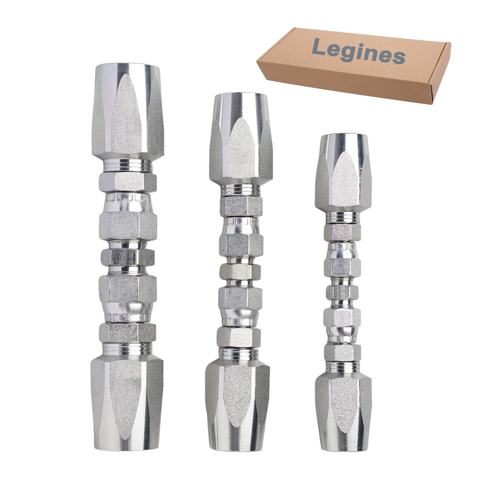 Kit de reparación de campo de manguera hidráulica de 3 piezas, accesorios de reparación reutilizables de 1/10.2 cm, 3/20.3 cm, 1/5.1 cm de diámetro interior