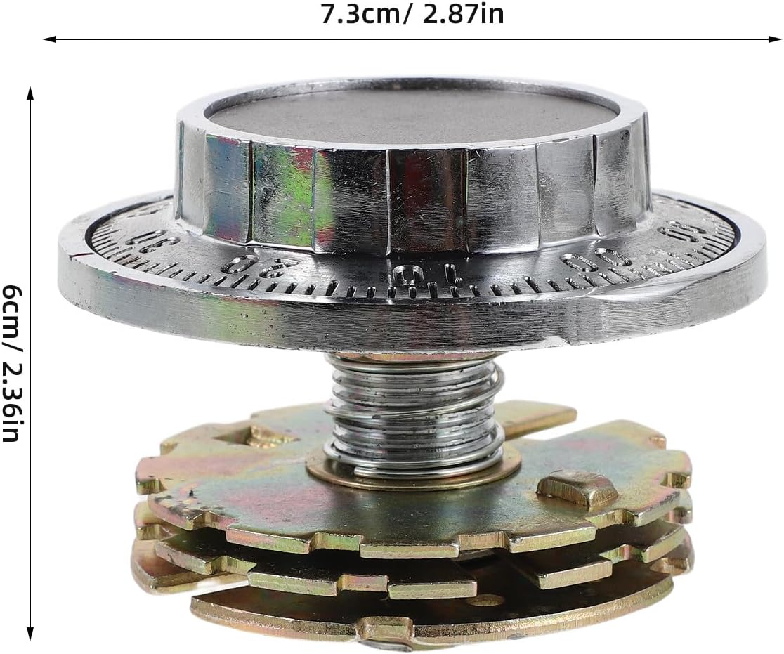 Metal Coded Dial Lock: Anti-Theft Security Jewelry Cabinet Combination Lock Replacement - 3 Disc Cash Chest - Digit Mechanical Dial Accessories