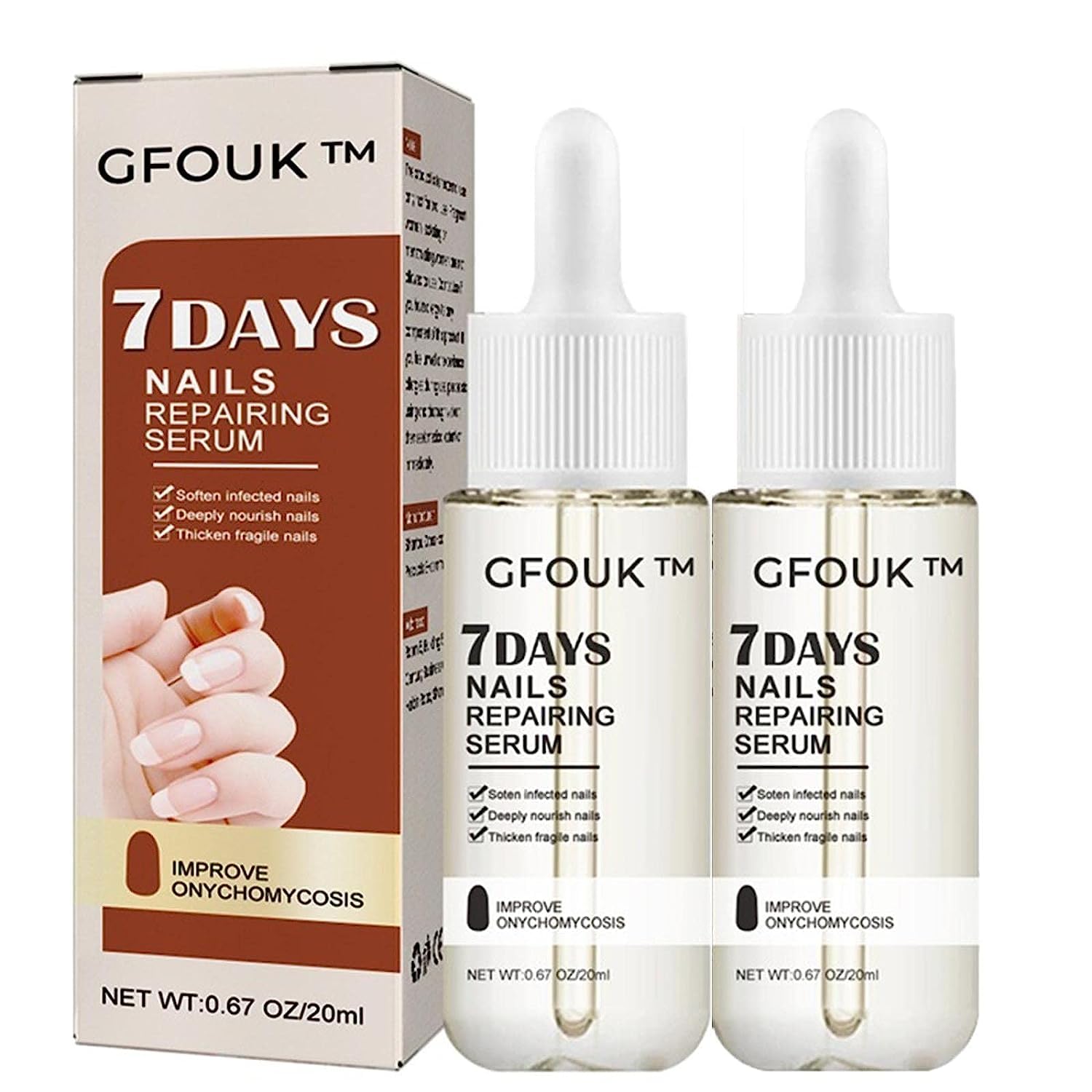 SARUEL 7 Days Nail Growth and Strengthening Serum,Nail Growth and Strength Serum,Nail Cuticle Oil Strengthener,Toenail Growth Treatment for Repairing Damaged and Discolored Nails (2pcs)