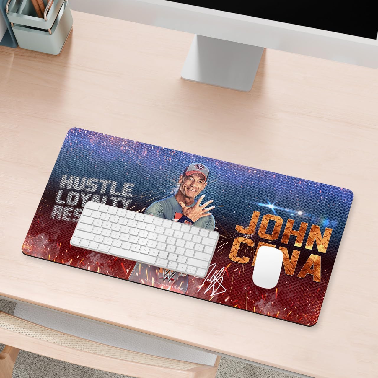 Head Case Designs Officially Licensed WWE LED John Cena 23.62 x 11.81 x 0.12 inches (600 x 300 mm) - L Gaming Office Desk PC Keyboard Mouse Mat Pad image 4