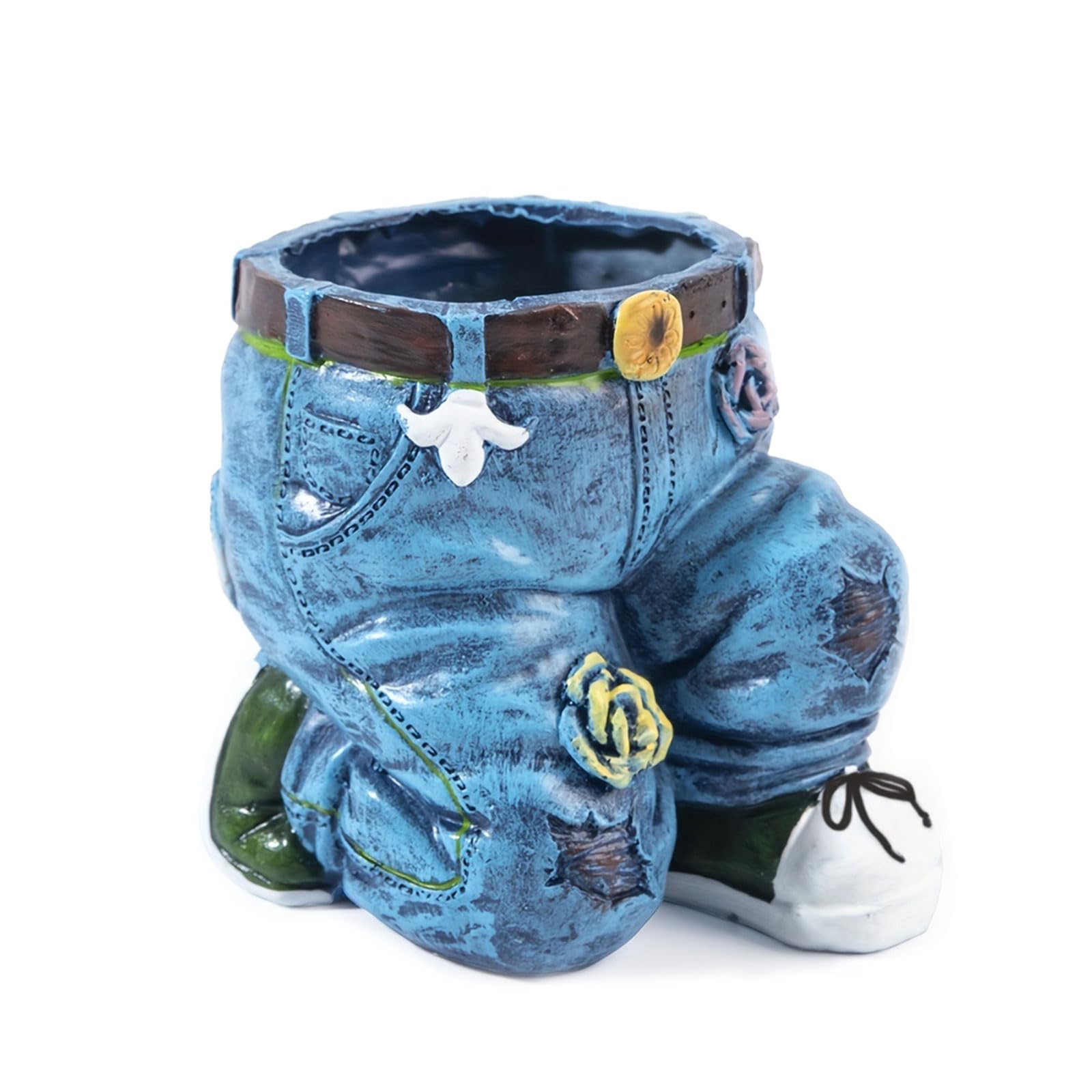 ZBIianxer Planter Pots Resin Flower Succulents Pots Planter Jeans Flowerpots Garden