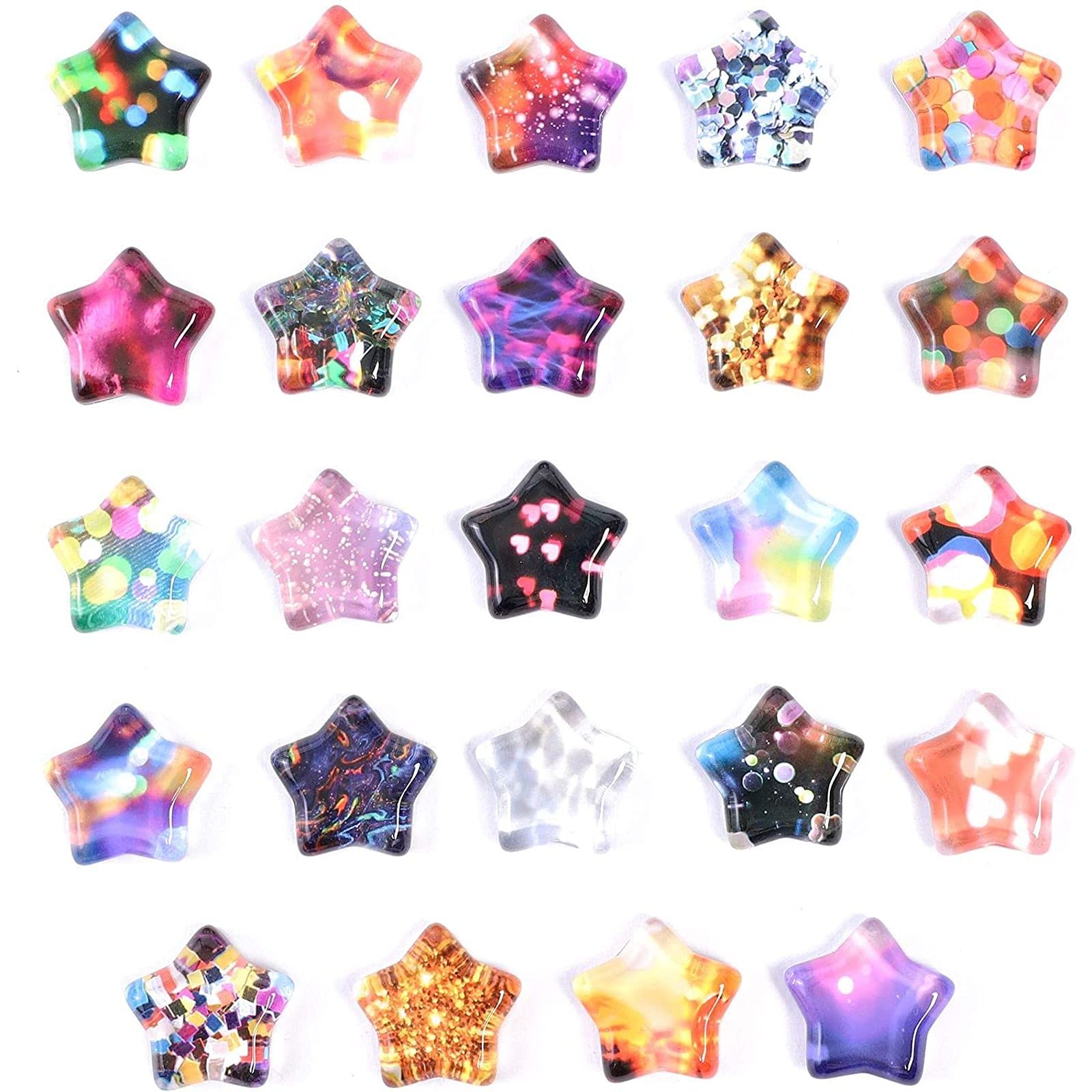 Paper Junkie Star Glass Fridge Magnets (24 Pack)
