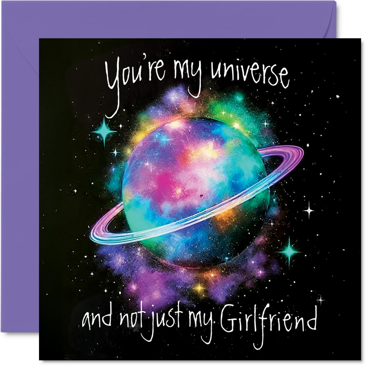 Girlfriend Anniversary Card - My Universe - Happy Anniversary Card for Girlfriend from Boyfriend Partner, 145mm Wedding Anniversaries Greeting Cards