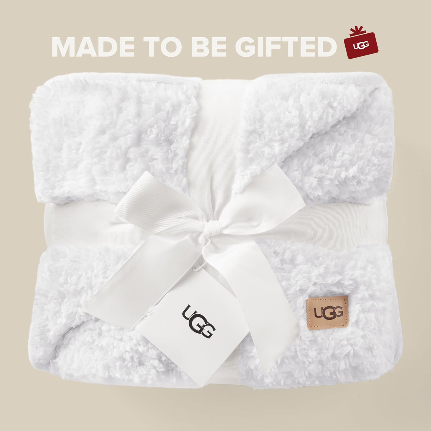 UGG Nita Throw Blanket Soft Reversible Plush Throw for Couch or Bed Cozy Fuzzy Warm Fluffy Blanket for Living Room or Cute Bedroom Decor Down Alternative Washable, 50-inch x 70-inch, White Snow - Image 4