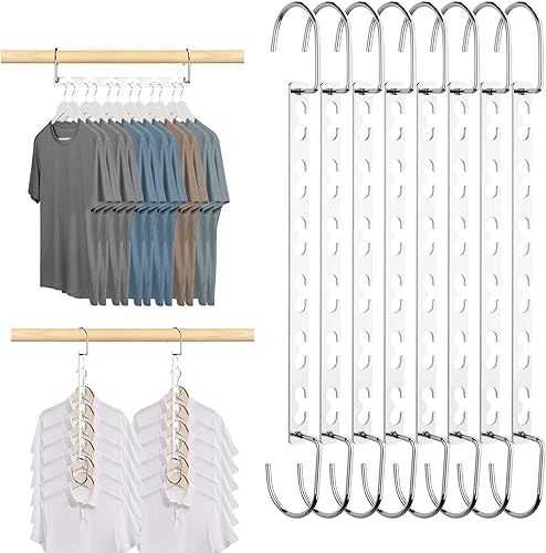 ZEDODIER Paquete de 12 perchas mágicas de metal para ahorrar espacio, ganchos mágicos de metal para armario, múltiples perchas en uno, organizadores
