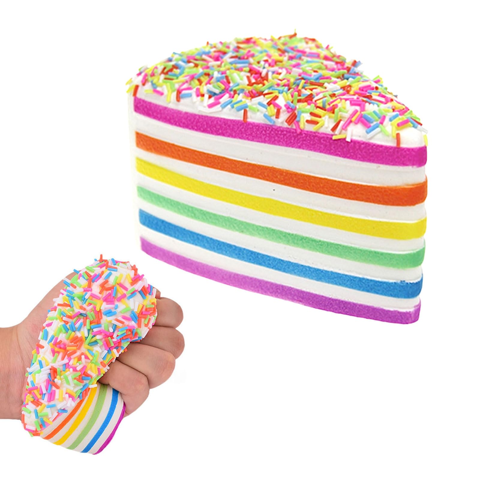 2026 New Giant Glitter Dumpling, Rainbow Mystery Squishies Bun,Giant Mystery Dumpling Squishy Stress Ball with Steamer Box, Cute Anxiety Relief Fidget Toy for Adults Teens & Kids (L-Cake,14*9cm) — image 1
