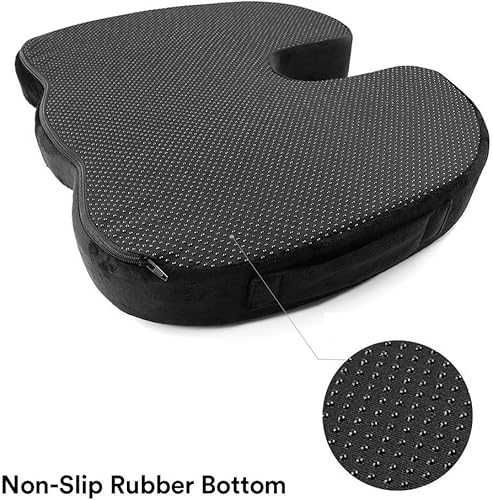 Miniatura 3 de SnugPad cojín de asiento ortopédico de coxis de espuma viscoelástica para dolor de espalda, ciática y coxis, reduce el dolor de ciática y coxis,