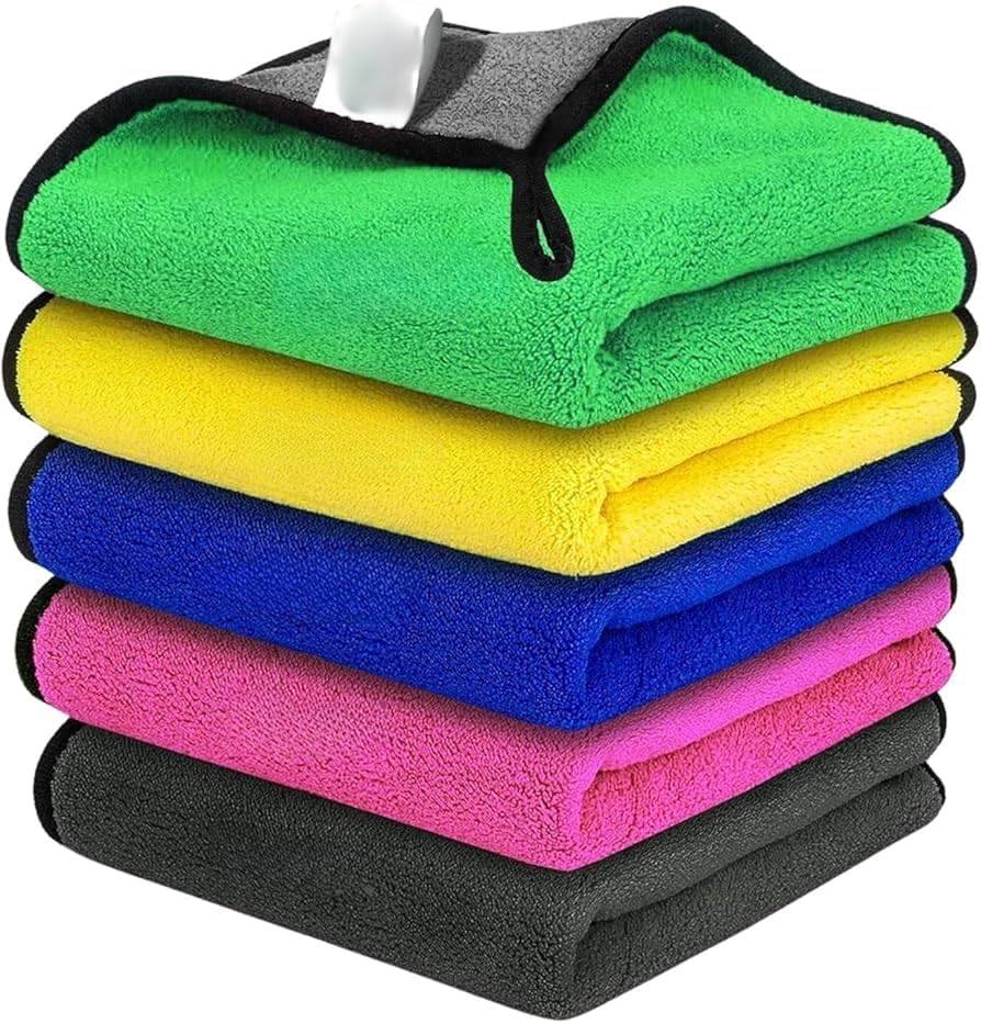 Premium Microfiber Car Cloth | 38x38 cm 230 GSM | High Absorbency Cleaning & Drying Towel | Scratch-Free, Streak-Free Cloth for Car Detailing, Bike, Glass, Kitchen & Home (Pack of 1)-image-7