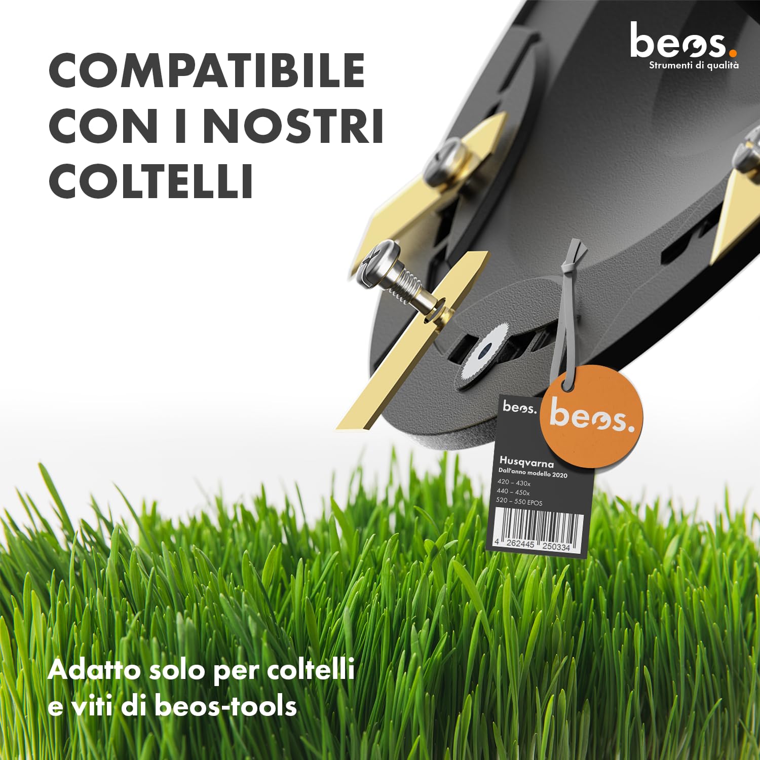 BEOS Disco Porta-Lame modificato per Robot Tosaerba Premium - Disco Porta-Lame Rinforzato con Fibra di Vetro per 7 Lame - Husqvarna 315x|420|440|430x|450x|520 EPOS|550 - Ø 222 mm