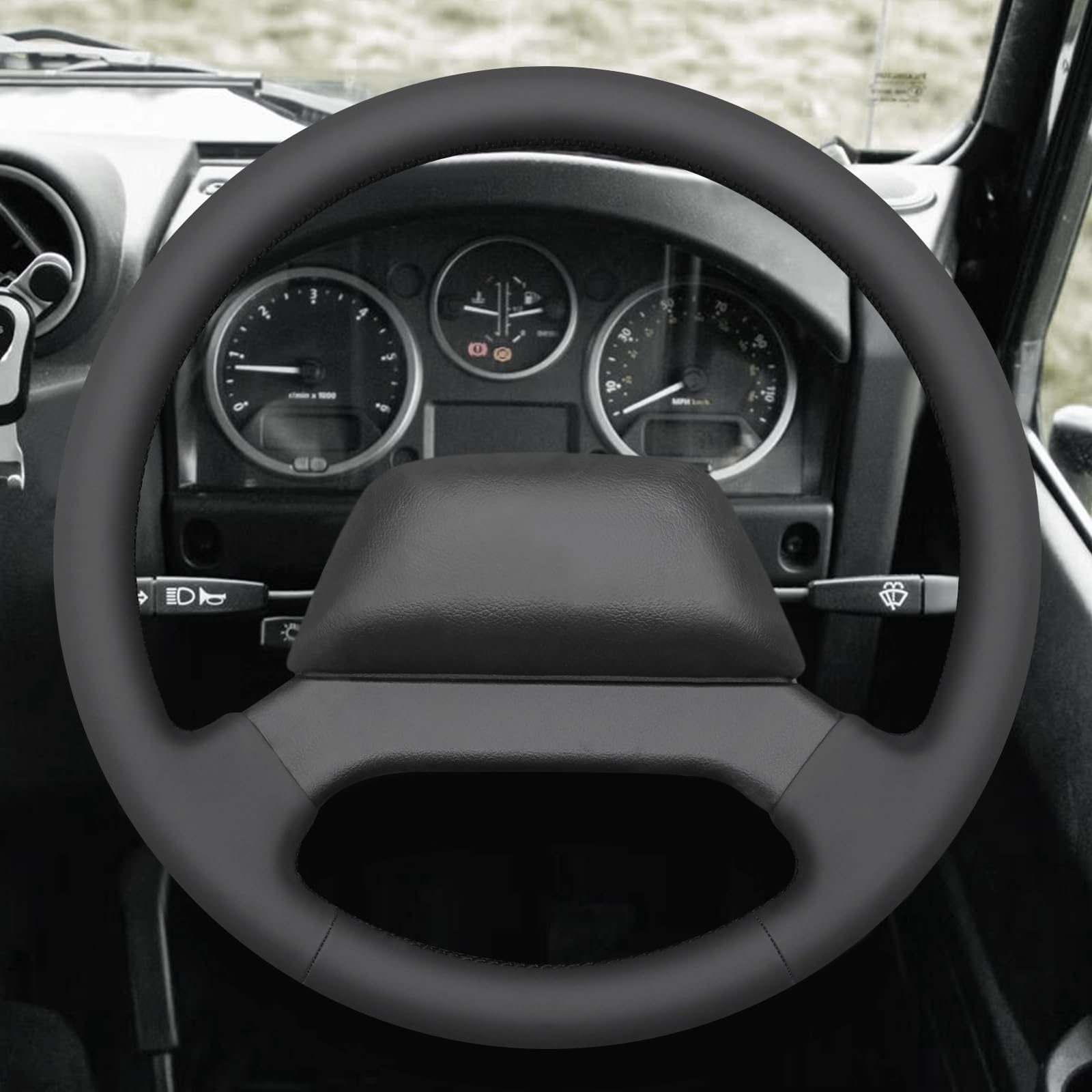 MEWANT Fundas para Volante de Coche Cosida a Mano para Land Rover Defender 2013-2018 Cubierta del Volante Accesorios para Land Rover Defender | Volante de Coche Cosida a Mano / Land Rover Defender 2013-2018 Accesorios / Land Rover Defender Transpirable Du