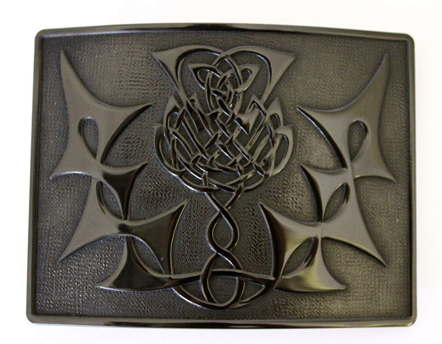 Tartancity Men's Black Metallic Kilt Belt Buckle For Celtic Knot Style