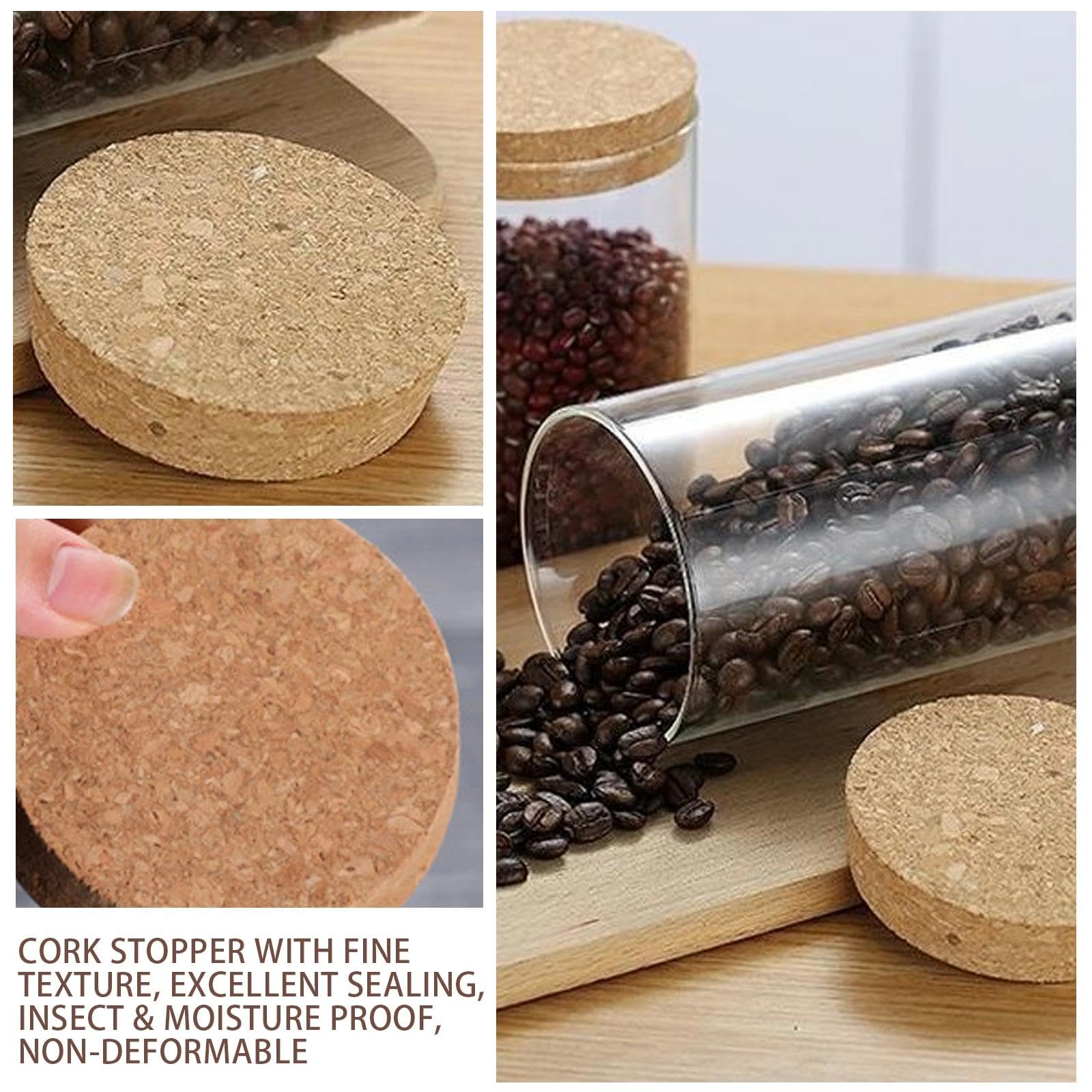 4 unidades Tapones de Corcho Cónicos Corchos para Botellas 90 a 110mm Grandes Tapones Corcho 30 mm de Grosor Tapas de dorcho de Madera para Tarros Botella de Vino, Garrafas, Cerámica